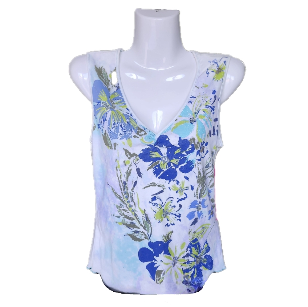 Flower Print Graphic Tank